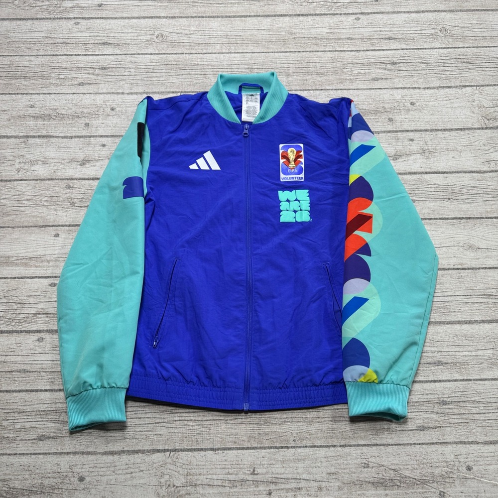 Adidas Jacket Men's Medium Blue FIFA World Cup 2026 Volunteer Soccer Athletic